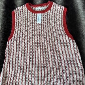 PacSun Red and White Knit Top